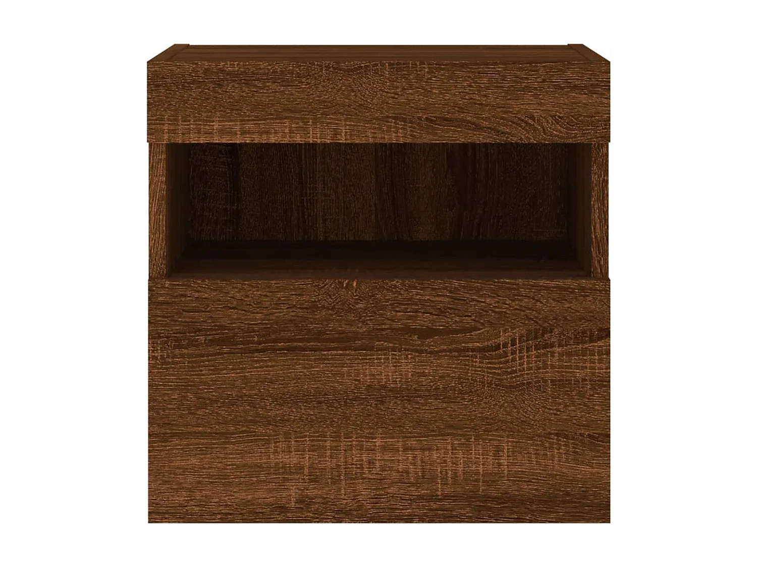 Berkfield TV Wall Cabinet with LED Lights Brown Oak 40x30x40 cm