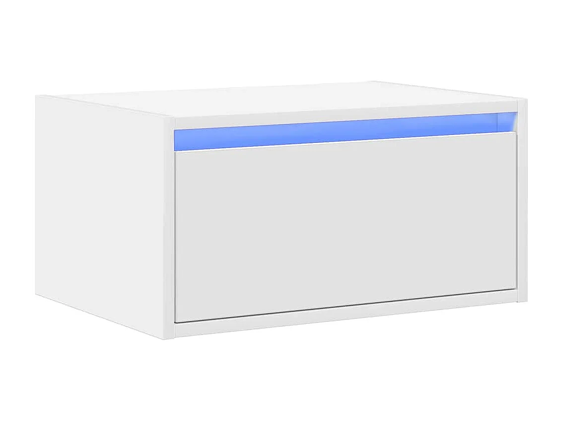 Berkfield Wall-mounted Bedside Cabinet with LED Lights White