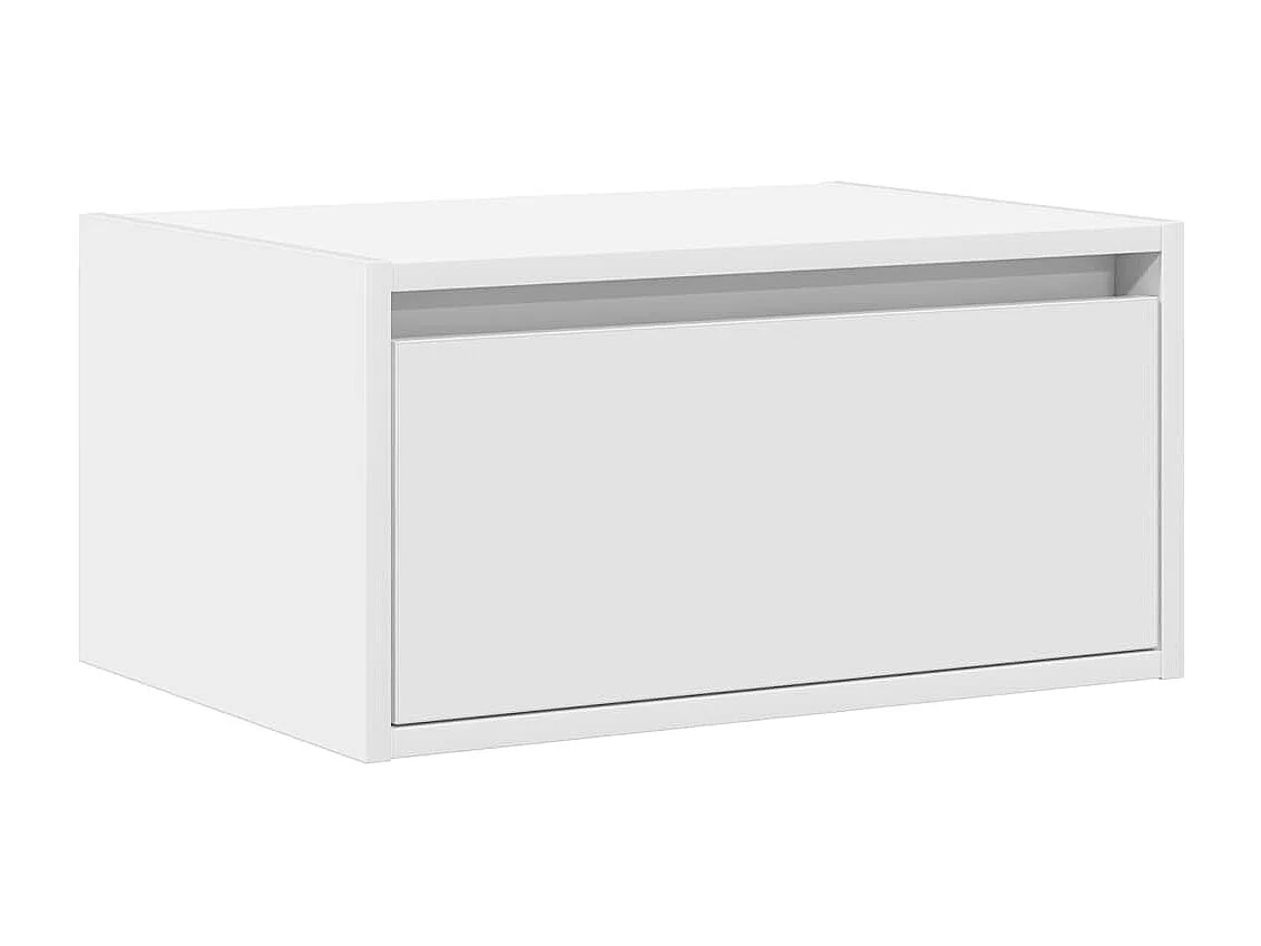 Berkfield Wall-mounted Bedside Cabinet with LED Lights White