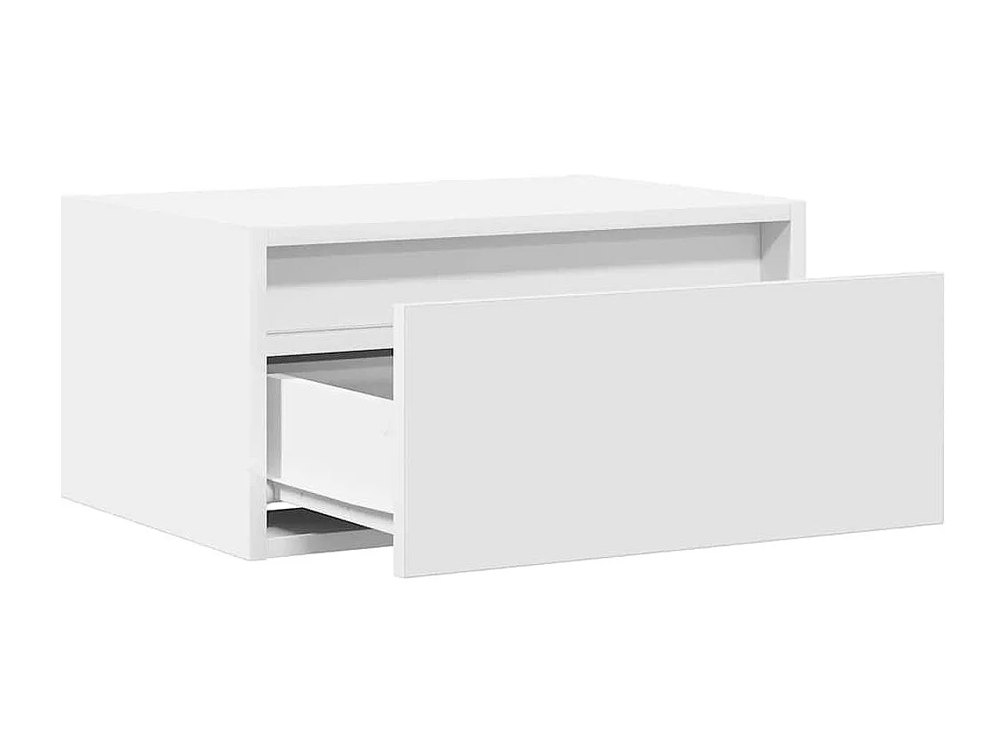Berkfield Wall-mounted Bedside Cabinet with LED Lights White