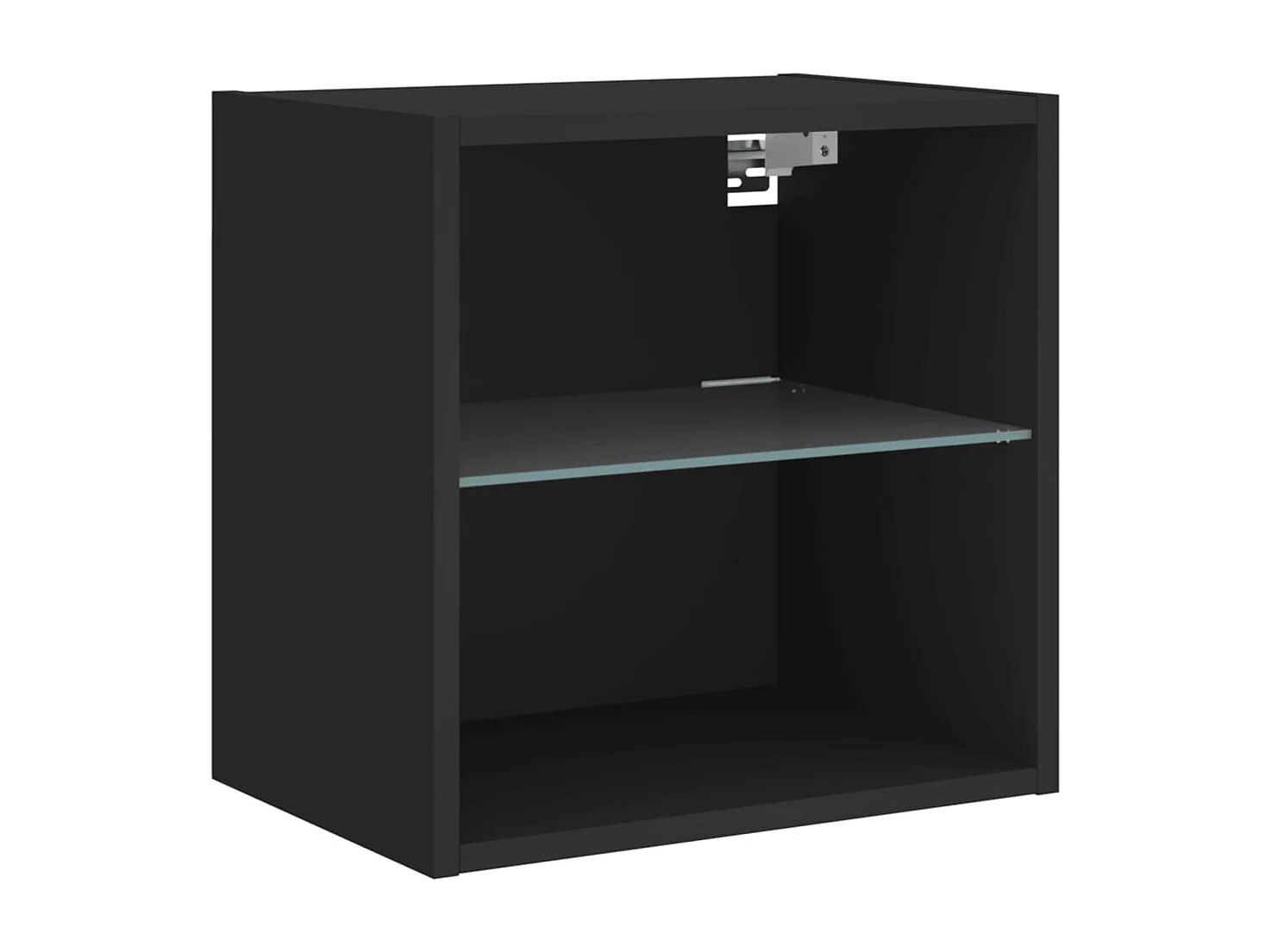 Berkfield Bedside Cabinet with LED Lights Wall-mounted Black