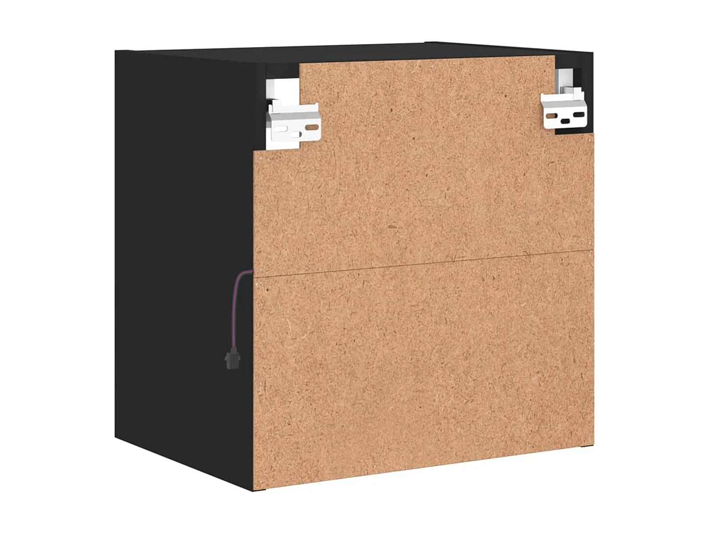 Berkfield Bedside Cabinet with LED Lights Wall-mounted Black