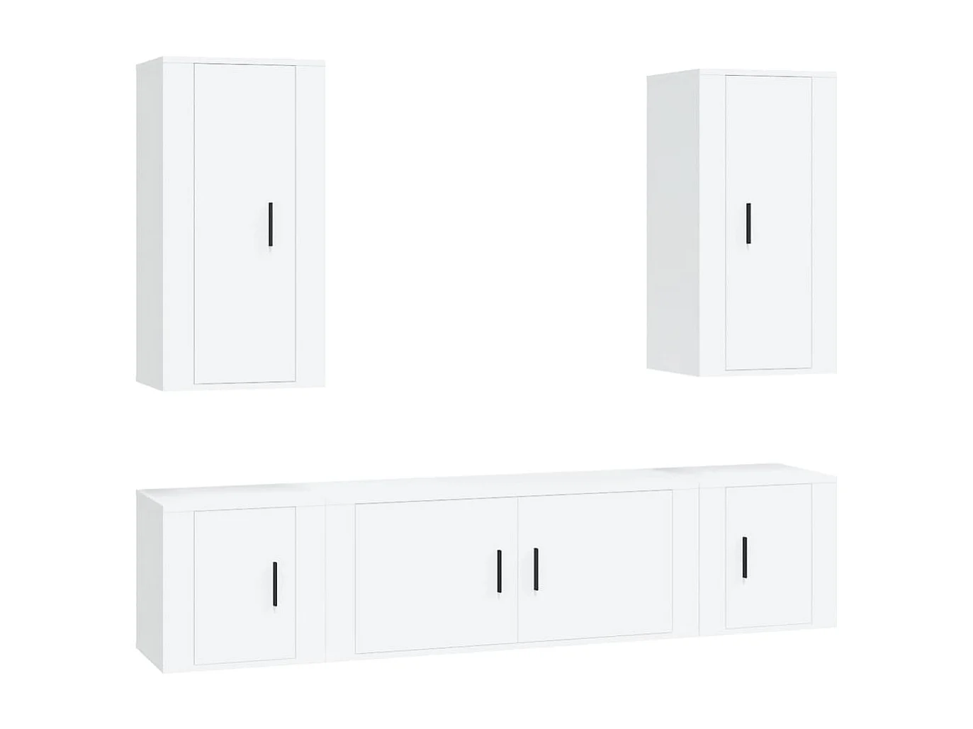 Berkfield 5 Piece TV Cabinet Set White Engineered Wood
