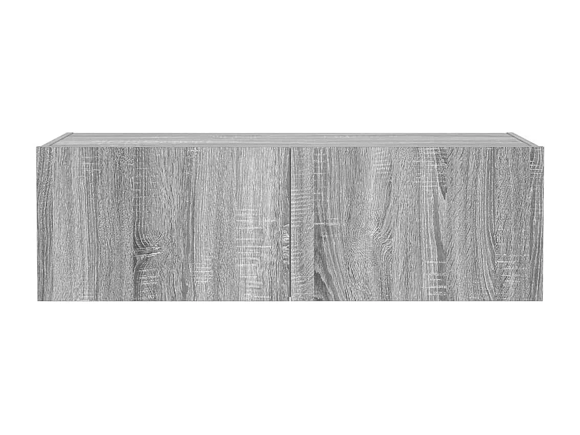 Berkfield TV Wall Cabinet with LED Lights Grey Sonoma 100x35x31 cm