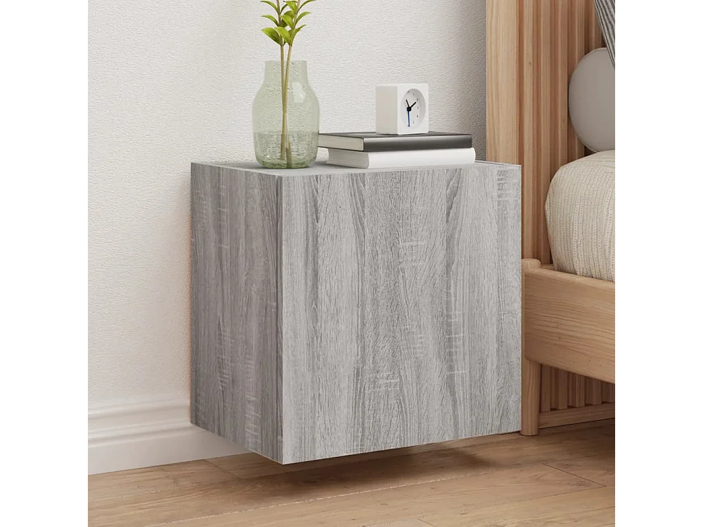 Berkfield TV Wall Cabinet Grey Sonoma 40.5x30x40 cm Engineered Wood