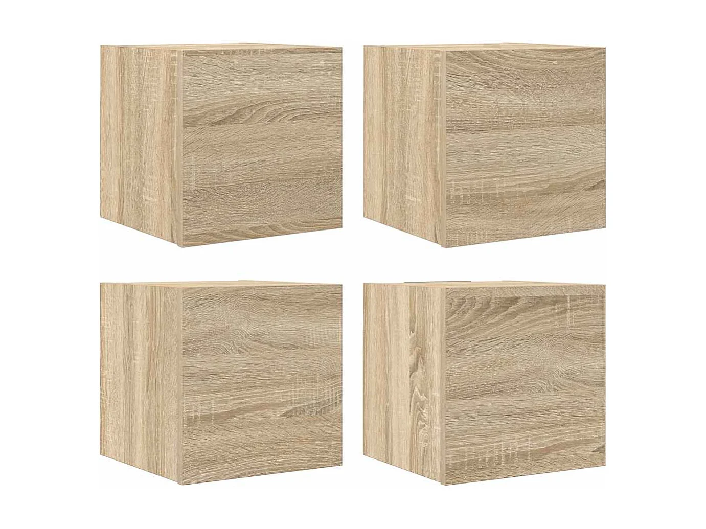 Berkfield Wall Mounted TV Cabinets 4 pcs Sonoma Oak 30.5x30x30 cm