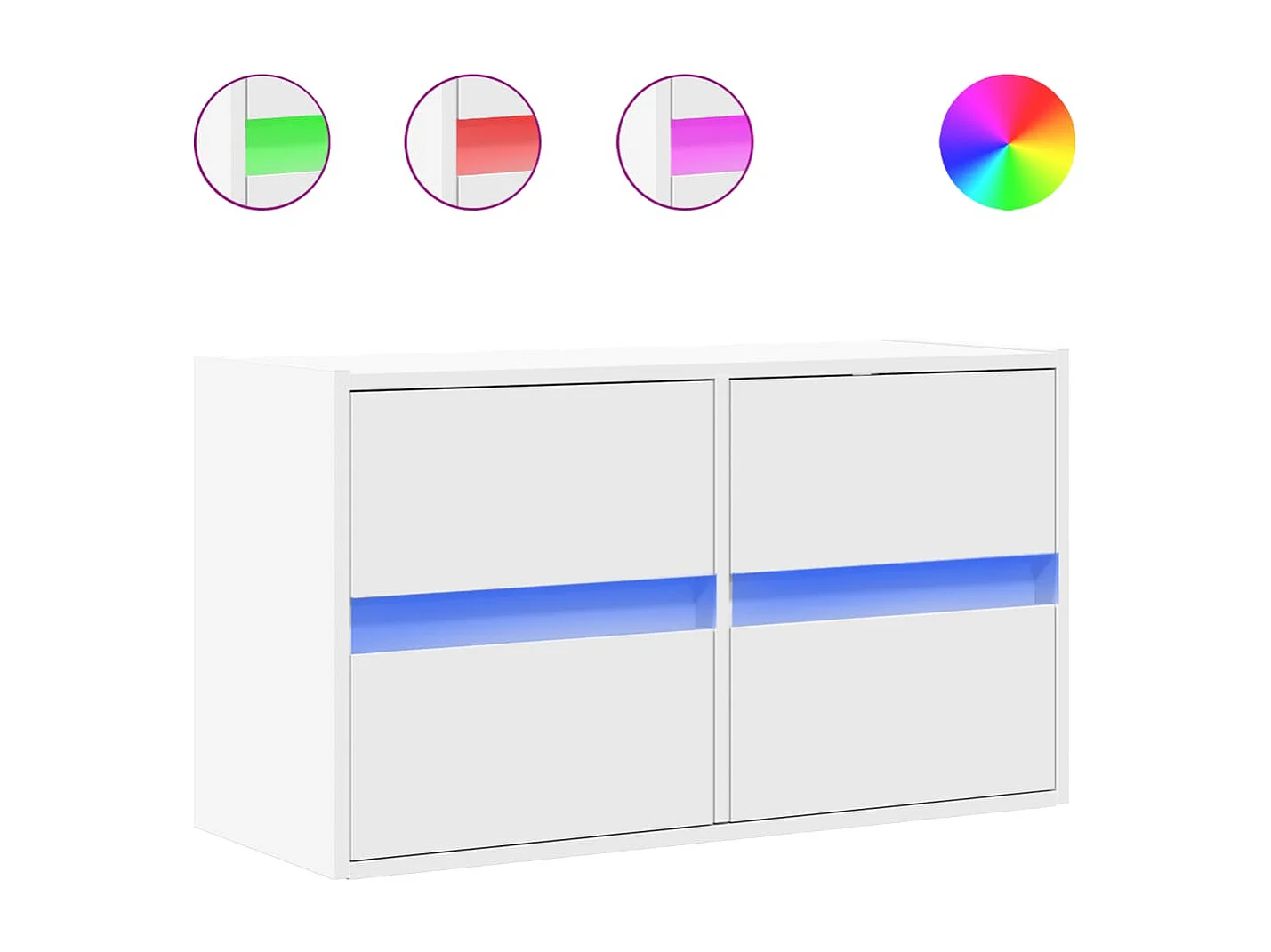 Berkfield TV Wall Cabinet with LED Lights White 80x31x45 cm
