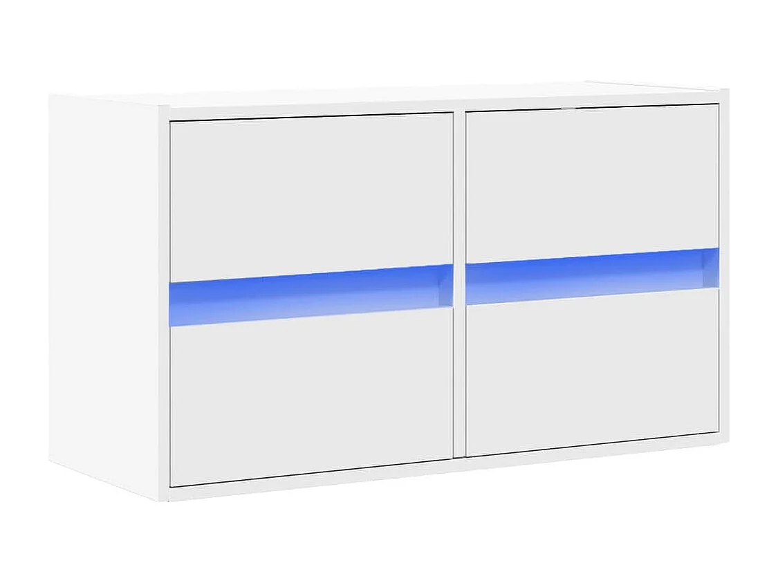 Berkfield TV Wall Cabinet with LED Lights White 80x31x45 cm