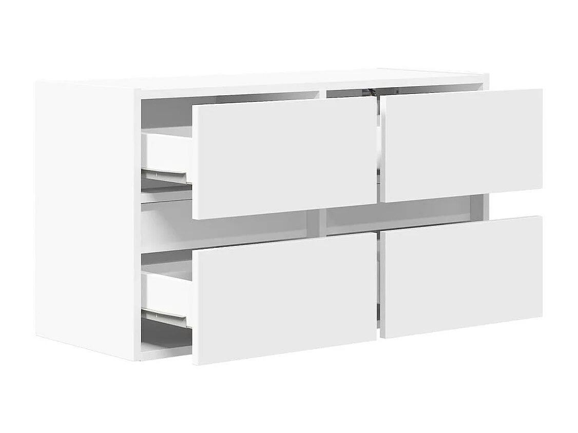 Berkfield TV Wall Cabinet with LED Lights White 80x31x45 cm