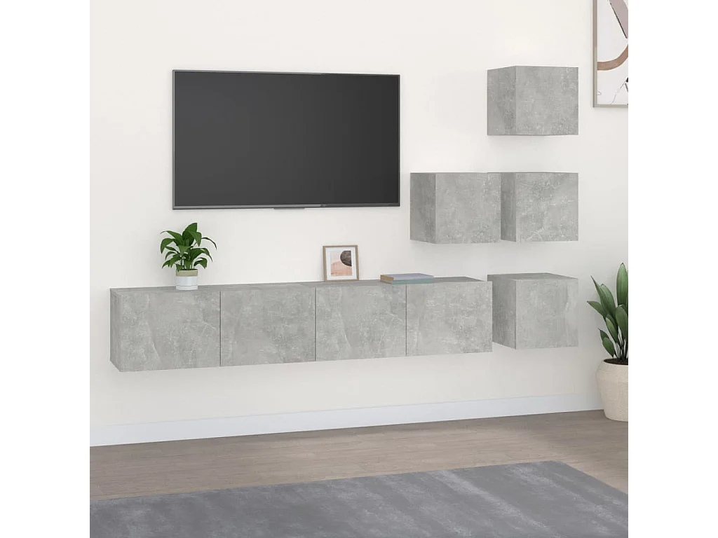 Berkfield Wall-mounted TV Cabinet Concrete Grey Engineered Wood