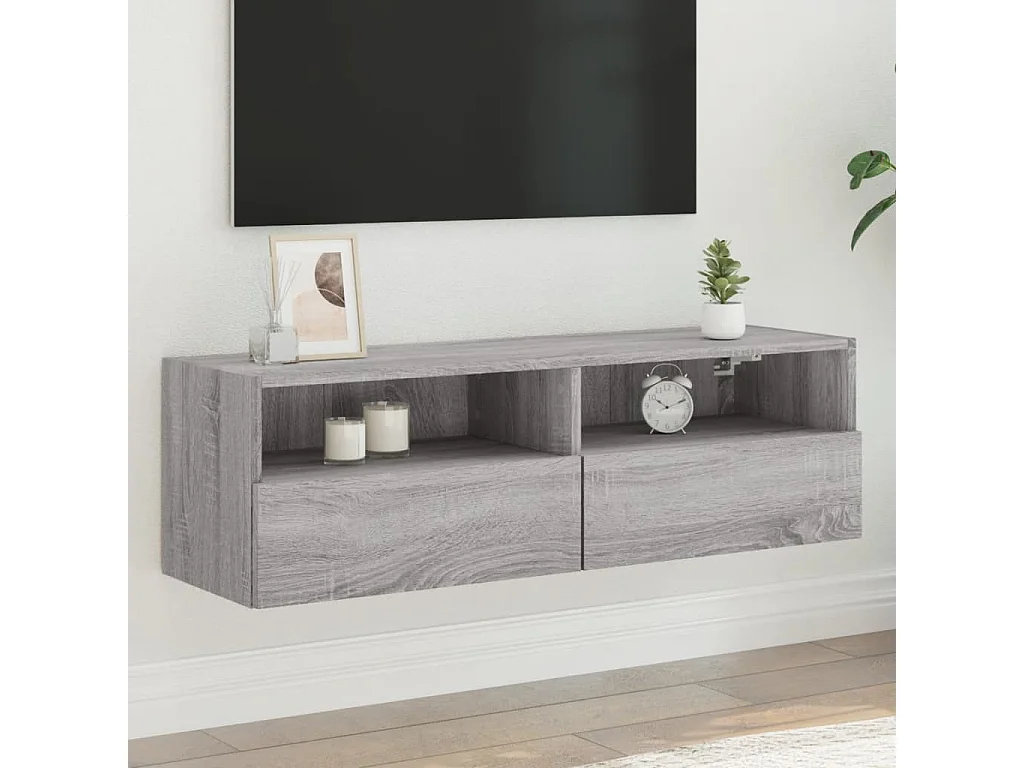 Berkfield TV Wall Cabinet Grey Sonoma 100x30x30 cm Engineered Wood