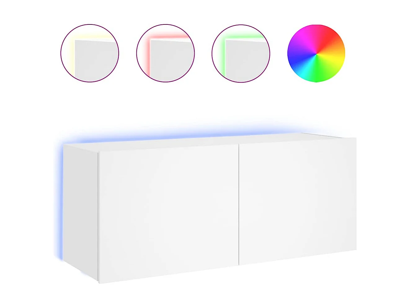 Berkfield TV Wall Cabinet with LED Lights White 100x35x41 cm
