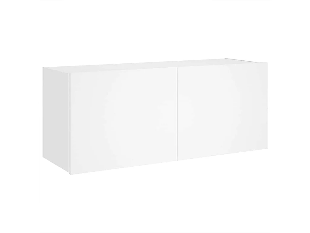 Berkfield TV Wall Cabinet with LED Lights White 100x35x41 cm