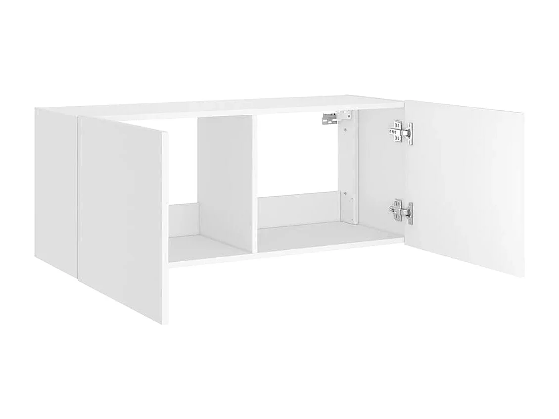 Berkfield TV Wall Cabinet with LED Lights White 100x35x41 cm