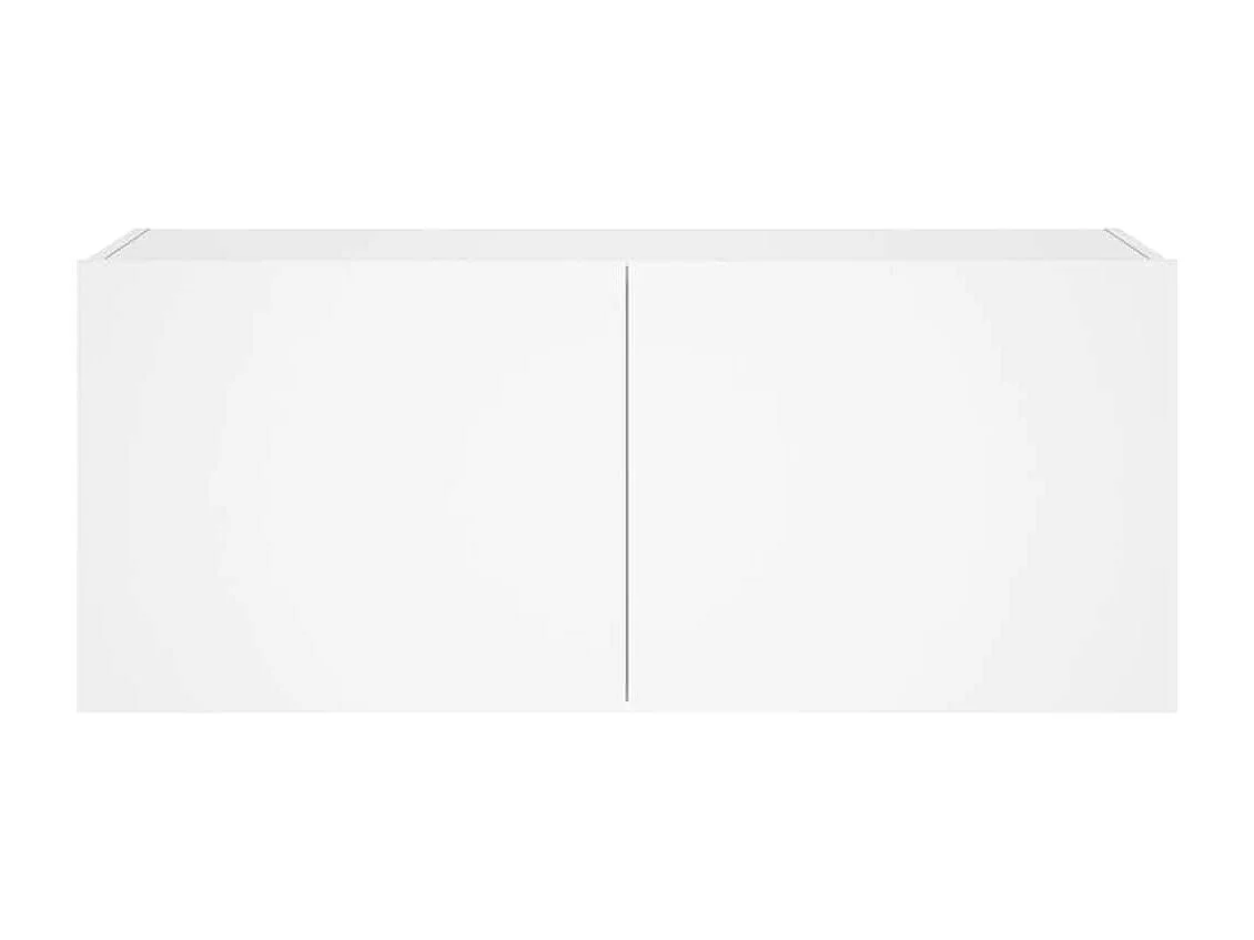 Berkfield TV Wall Cabinet with LED Lights White 100x35x41 cm