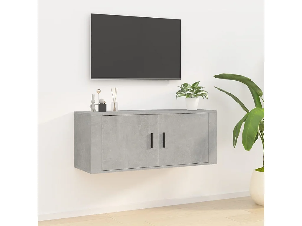 Berkfield Wall Mounted TV Cabinet Concrete Grey 100x34.5x40 cm