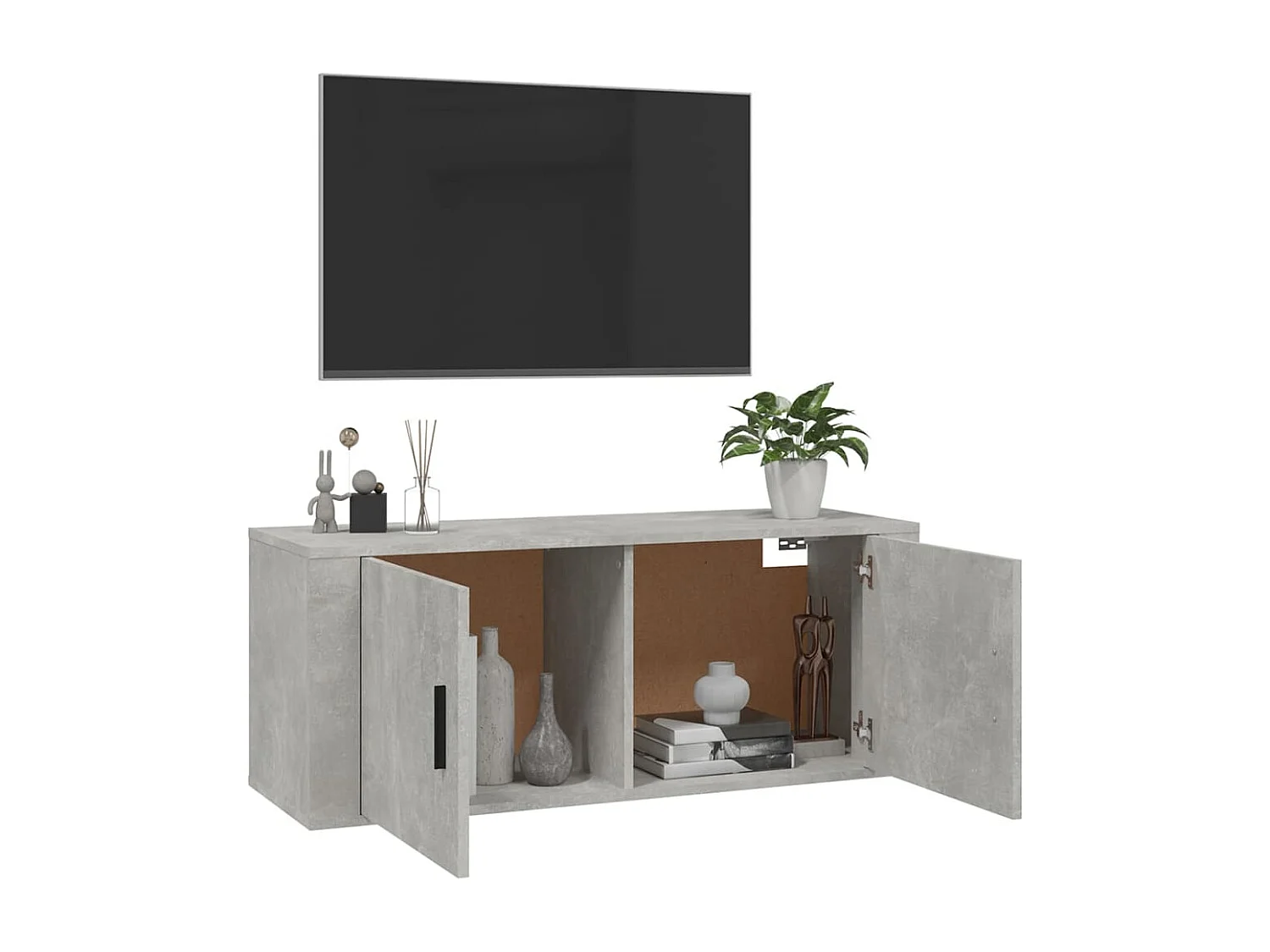 Berkfield Wall Mounted TV Cabinet Concrete Grey 100x34.5x40 cm
