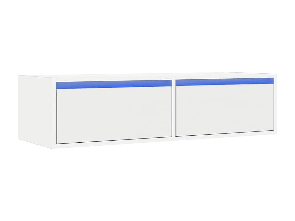 Berkfield TV Cabinet with LED Lights White 100X35.5x25 cm