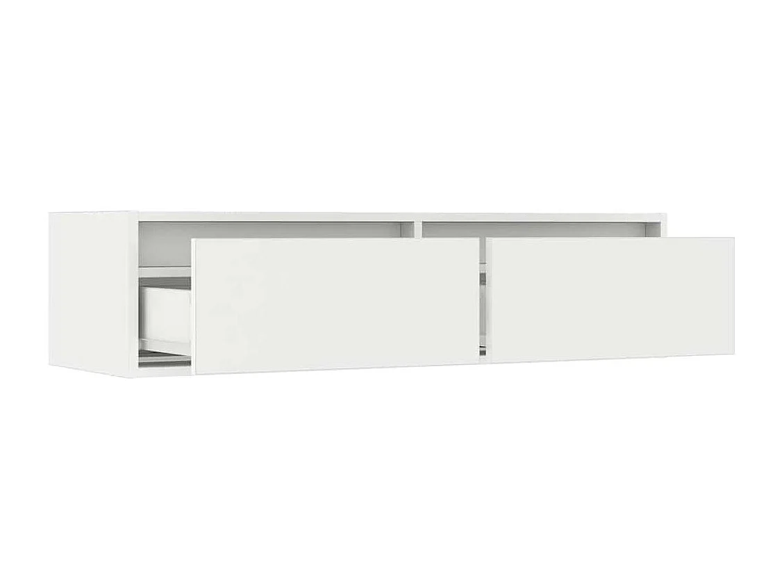 Berkfield TV Cabinet with LED Lights White 100X35.5x25 cm