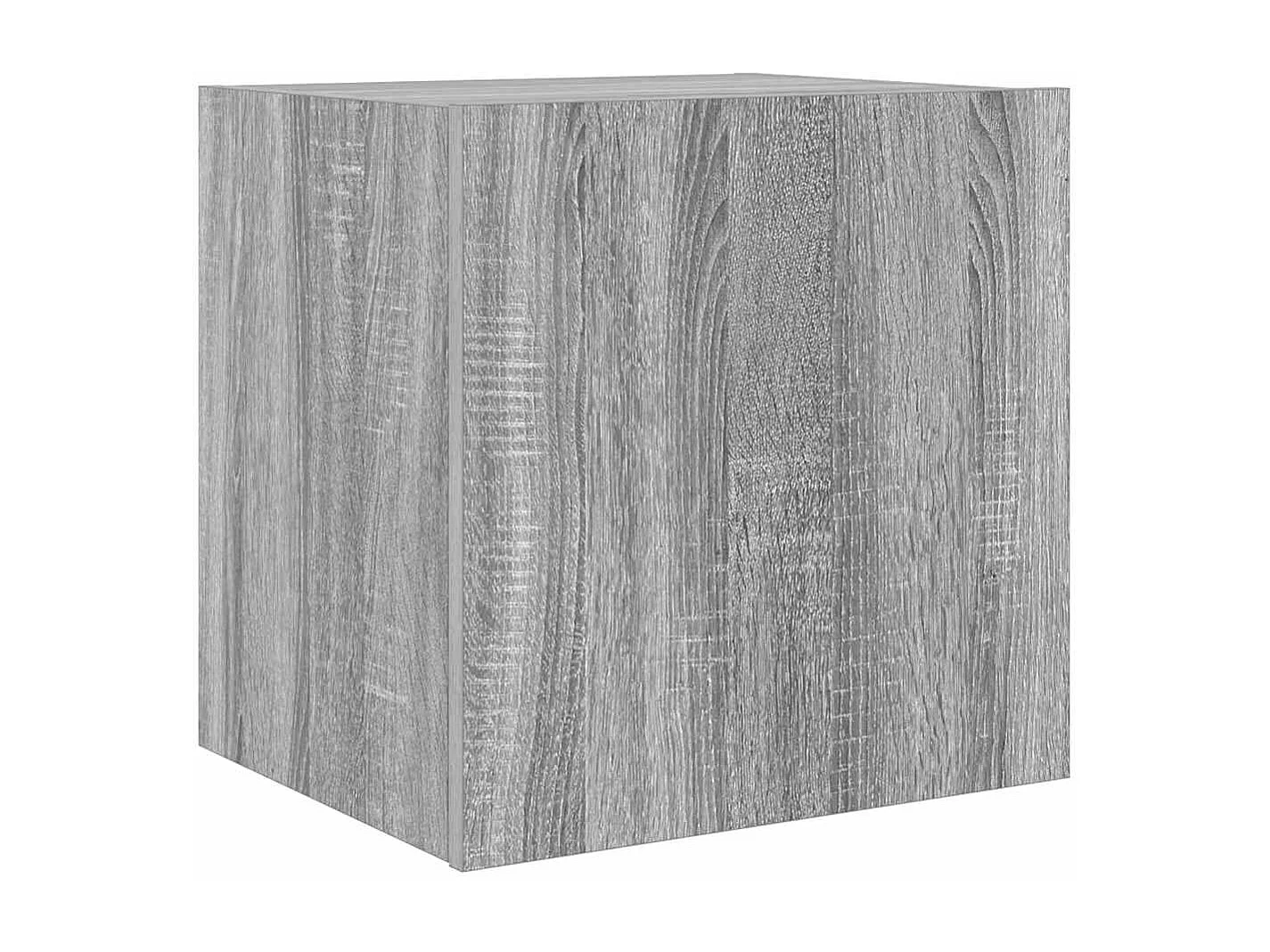 Berkfield TV Wall Cabinet with LED Lights Grey Sonoma 40.5x35x40 cm