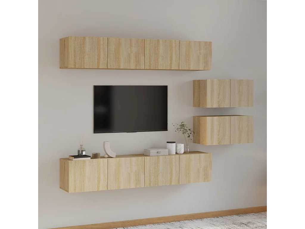 Berkfield 4 Piece TV Cabinet Set Sonoma Oak Engineered Wood