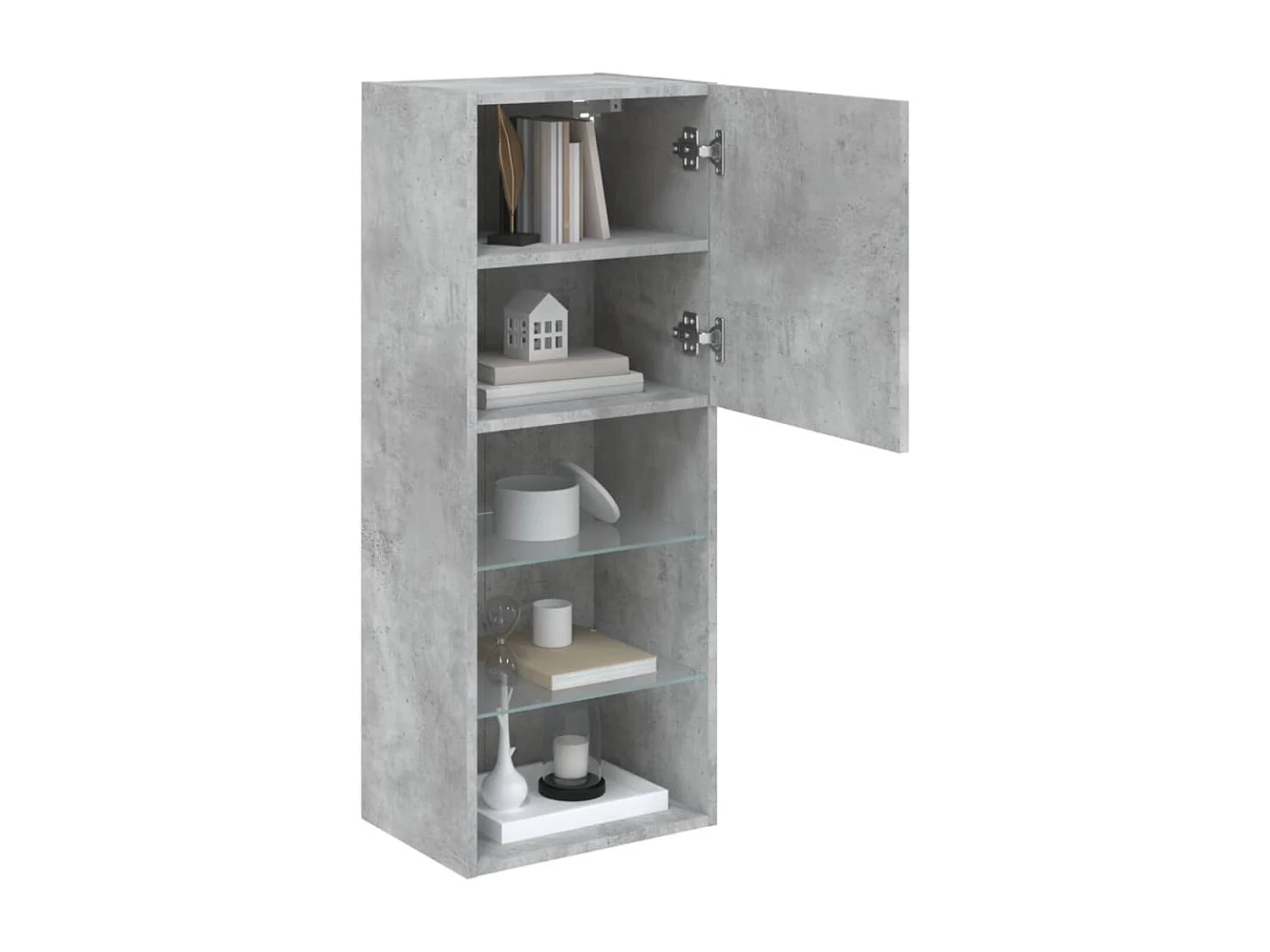 Berkfield TV Cabinet with LED Lights Concrete Grey 40.5x30x102 cm