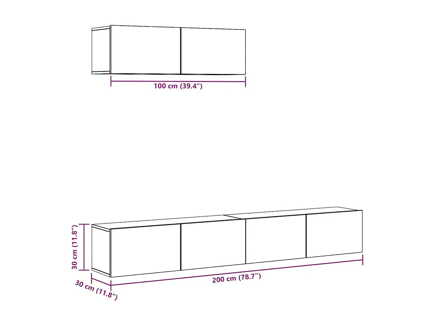 Berkfield 3 Piece TV Cabinet Set White Engineered Wood