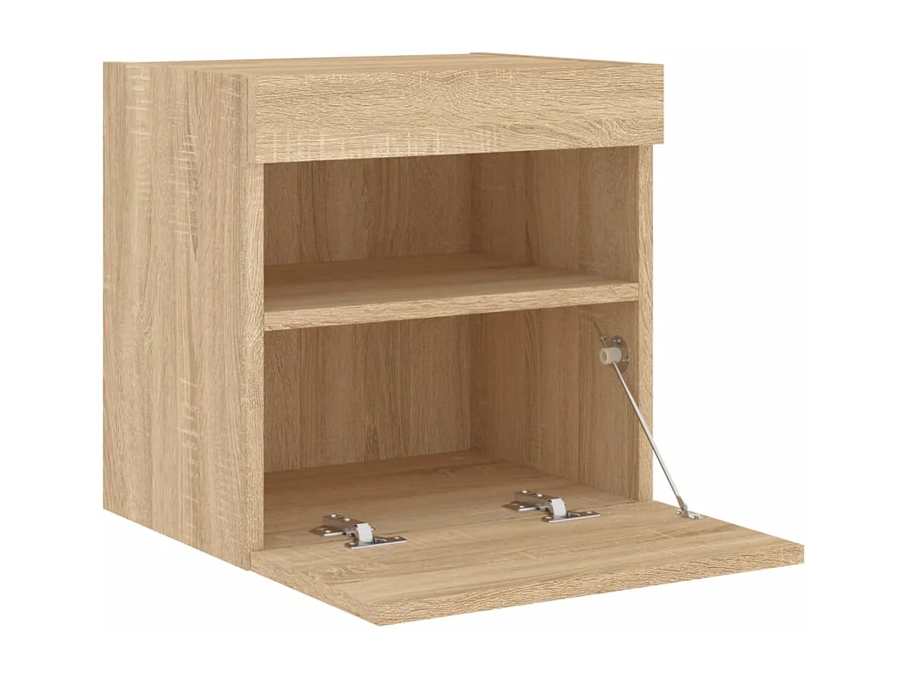 Berkfield TV Wall Cabinet with LED Lights Sonoma Oak 40x30x40 cm