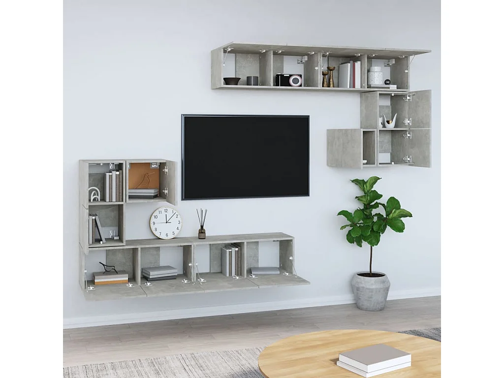 Berkfield Wall-mounted TV Cabinet Concrete Grey Engineered Wood