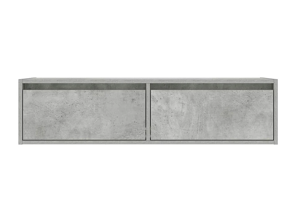 Berkfield TV Cabinet with LED Lights Concrete Grey 100X35.5x25 cm