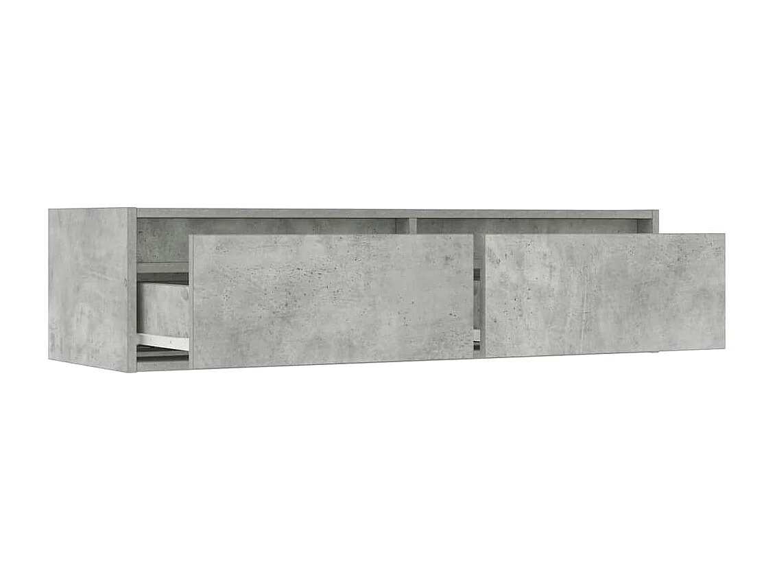 Berkfield TV Cabinet with LED Lights Concrete Grey 100X35.5x25 cm