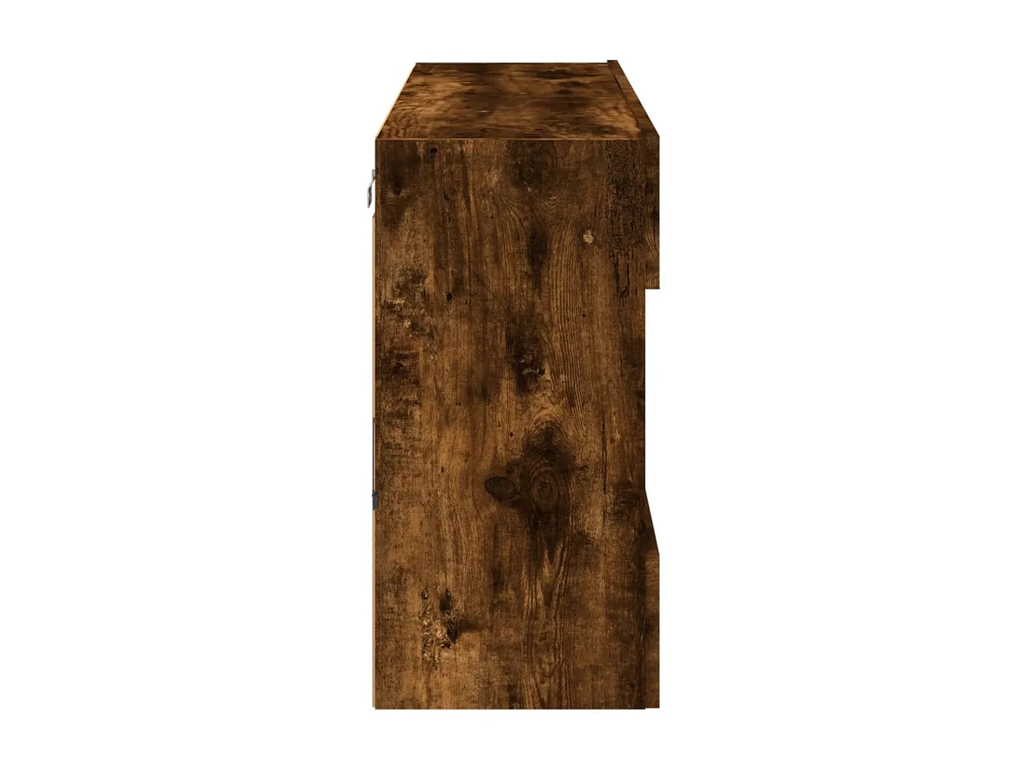 Berkfield TV Wall Cabinet with LED Lights Smoked Oak 98.5x30x60.5 cm