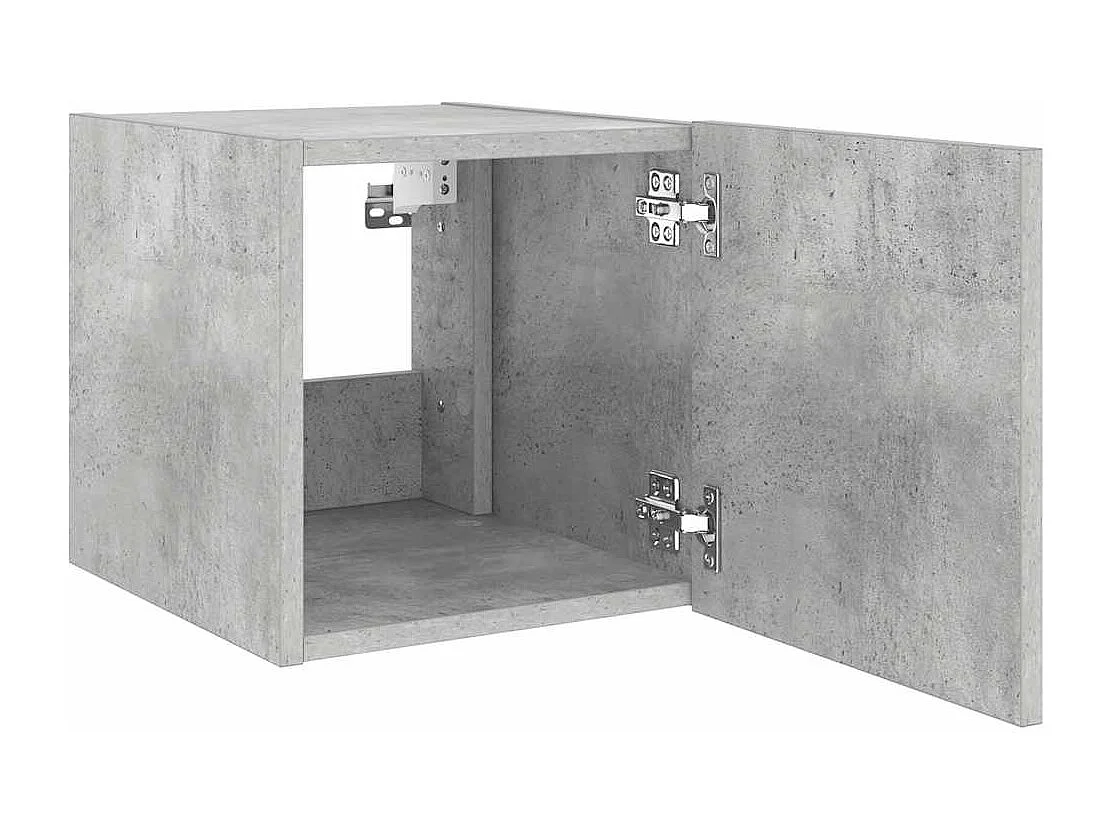 Berkfield TV Wall Cabinet with LED Lights Concrete Grey 30.5x35x30 cm