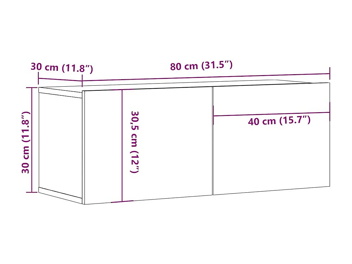 Berkfield TV Cabinet Grey Sonoma 80x30x30 cm Engineered Wood