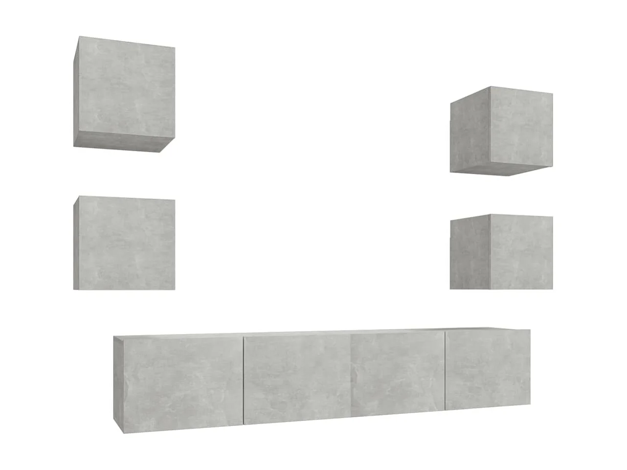 Berkfield 6 Piece TV Cabinet Set Concrete Grey Engineered Wood