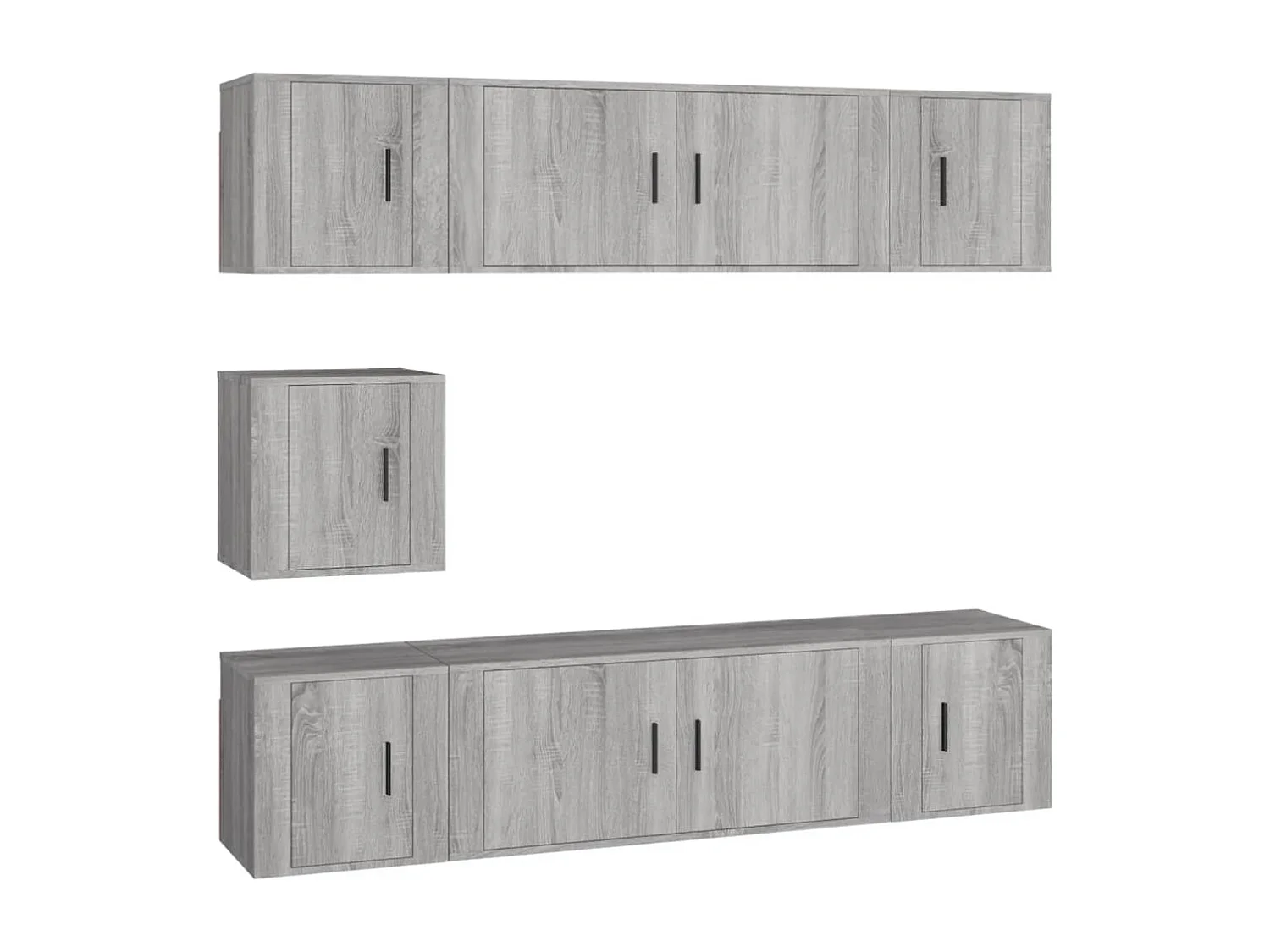 Berkfield 7 Piece TV Cabinet Set Grey Sonoma Engineered Wood