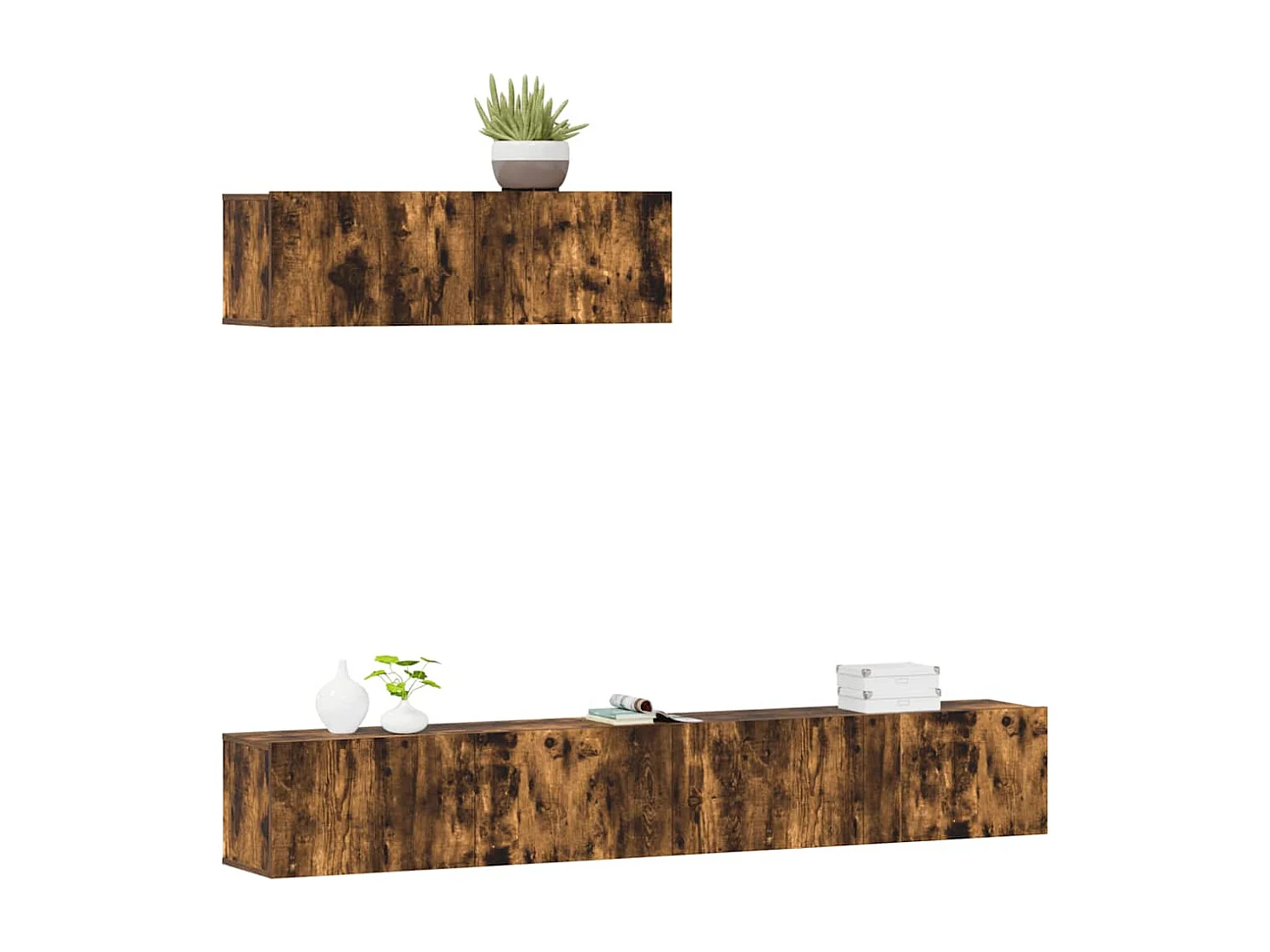 Berkfield 3 Piece TV Cabinet Set Smoked Oak Engineered Wood