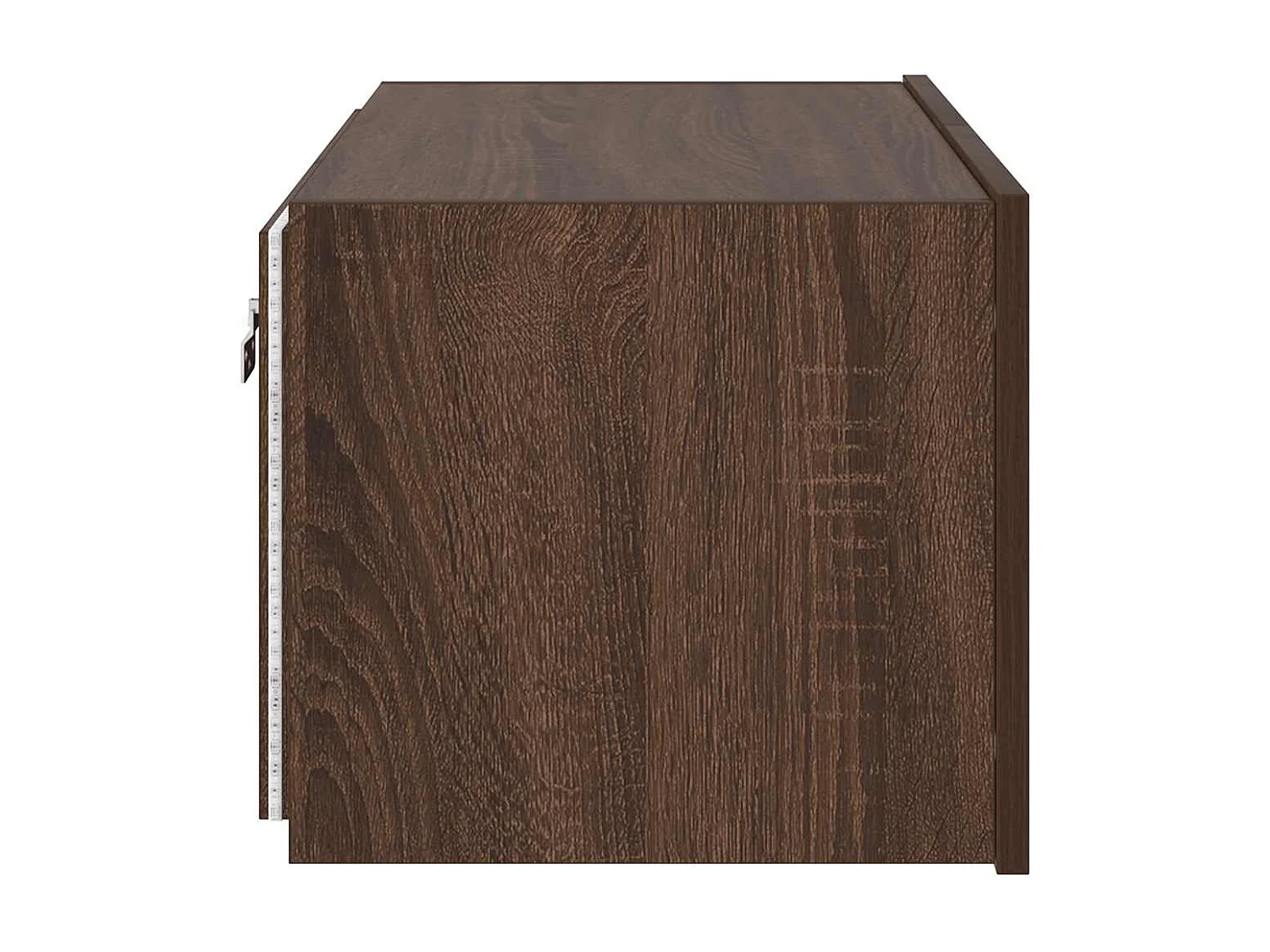 Berkfield TV Wall Cabinet with LED Lights Brown Oak 60x35x31 cm