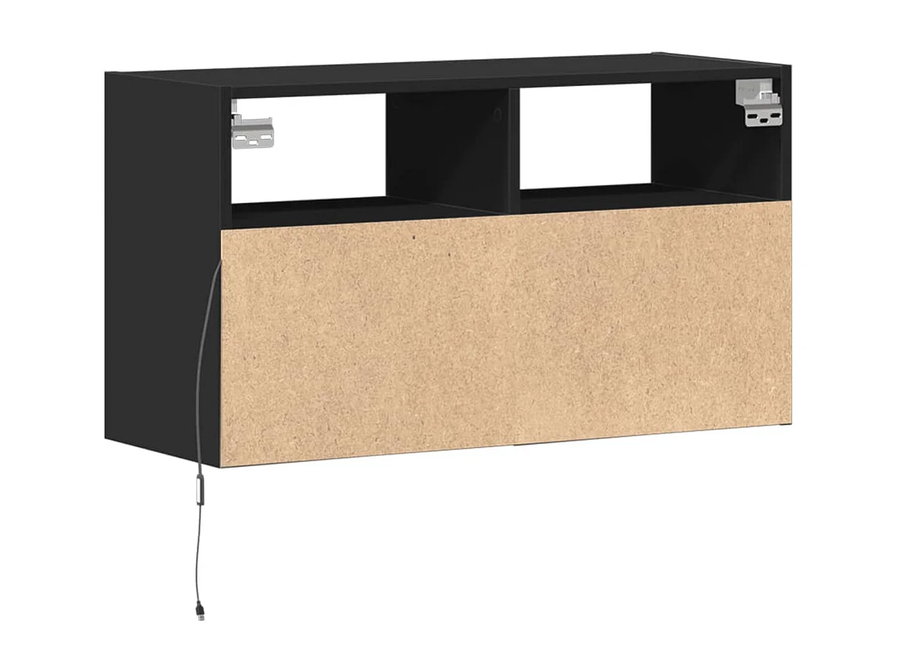 Berkfield TV Wall Cabinet with LED Lights Black 80x31x45 cm