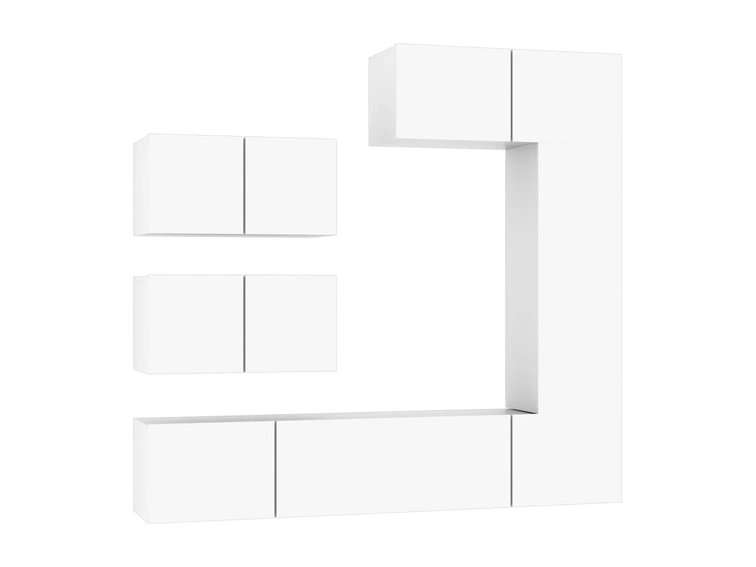 Berkfield 6 Piece TV Cabinet Set White Engineered Wood