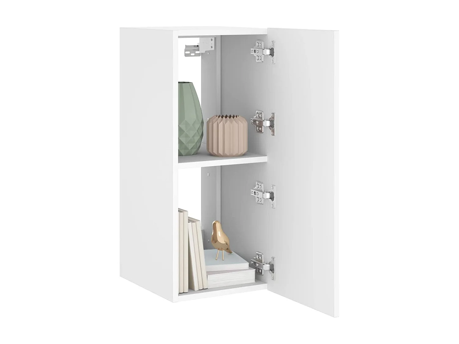 Berkfield TV Wall Cabinet with LED Lights White 30.5x35x70 cm