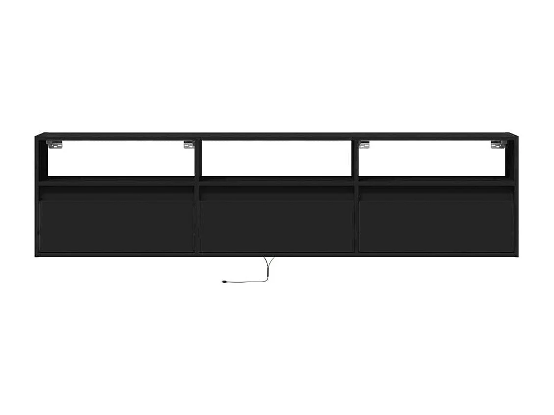 Berkfield TV Wall Cabinet with LED Black 180x31x45 cm
