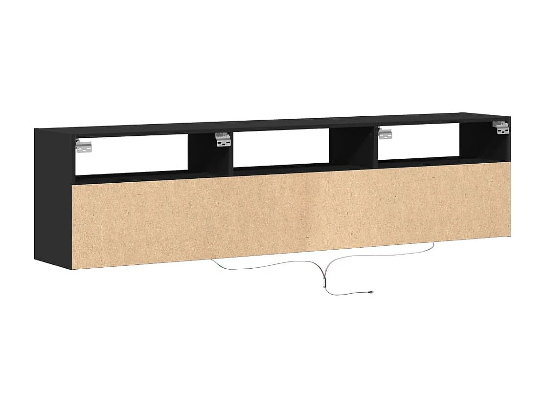 Berkfield TV Wall Cabinet with LED Black 180x31x45 cm