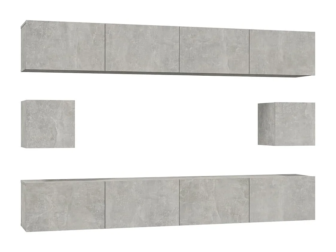 Berkfield 6 Piece TV Cabinet Set Concrete Grey Engineered Wood