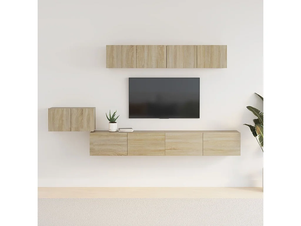 Berkfield 5 Piece TV Cabinet Set Sonoma Oak Engineered Wood