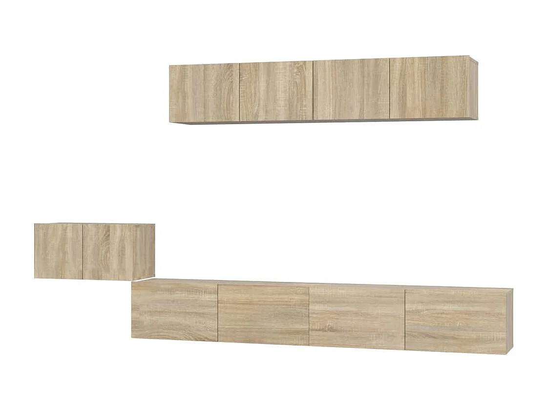 Berkfield 5 Piece TV Cabinet Set Sonoma Oak Engineered Wood