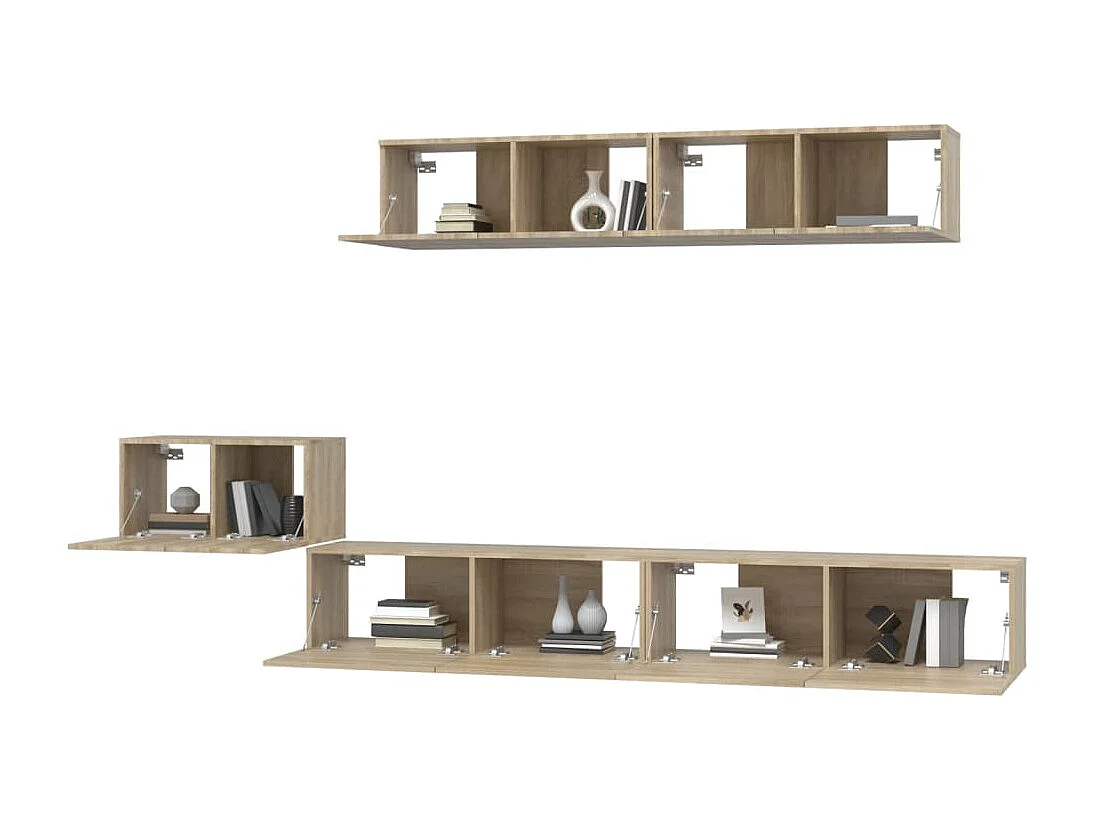 Berkfield 5 Piece TV Cabinet Set Sonoma Oak Engineered Wood