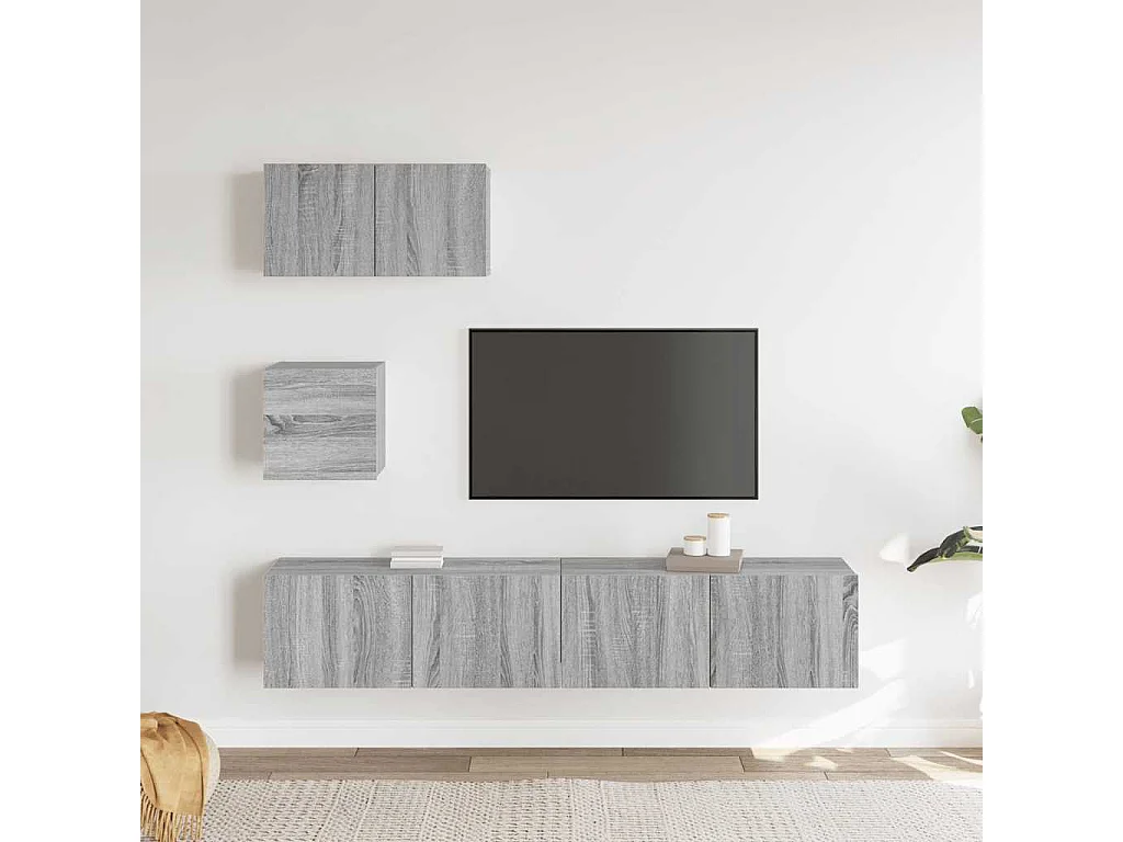 Berkfield 4 Piece TV Cabinet Set Grey Sonoma Engineered Wood