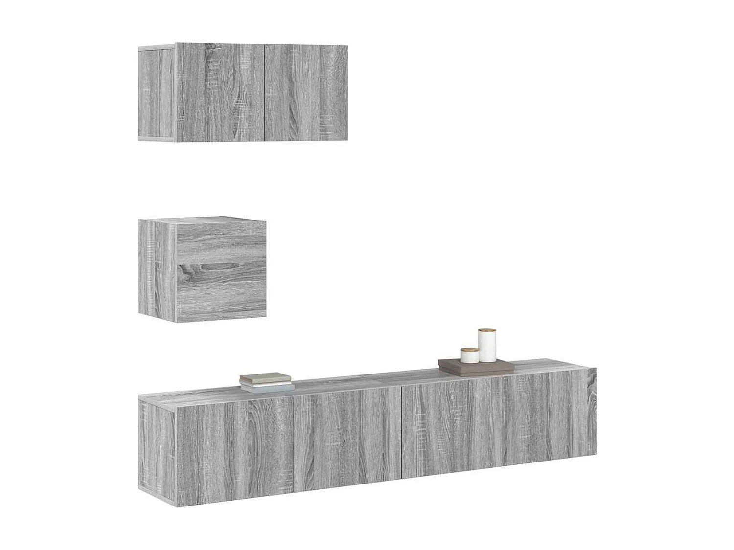 Berkfield 4 Piece TV Cabinet Set Grey Sonoma Engineered Wood