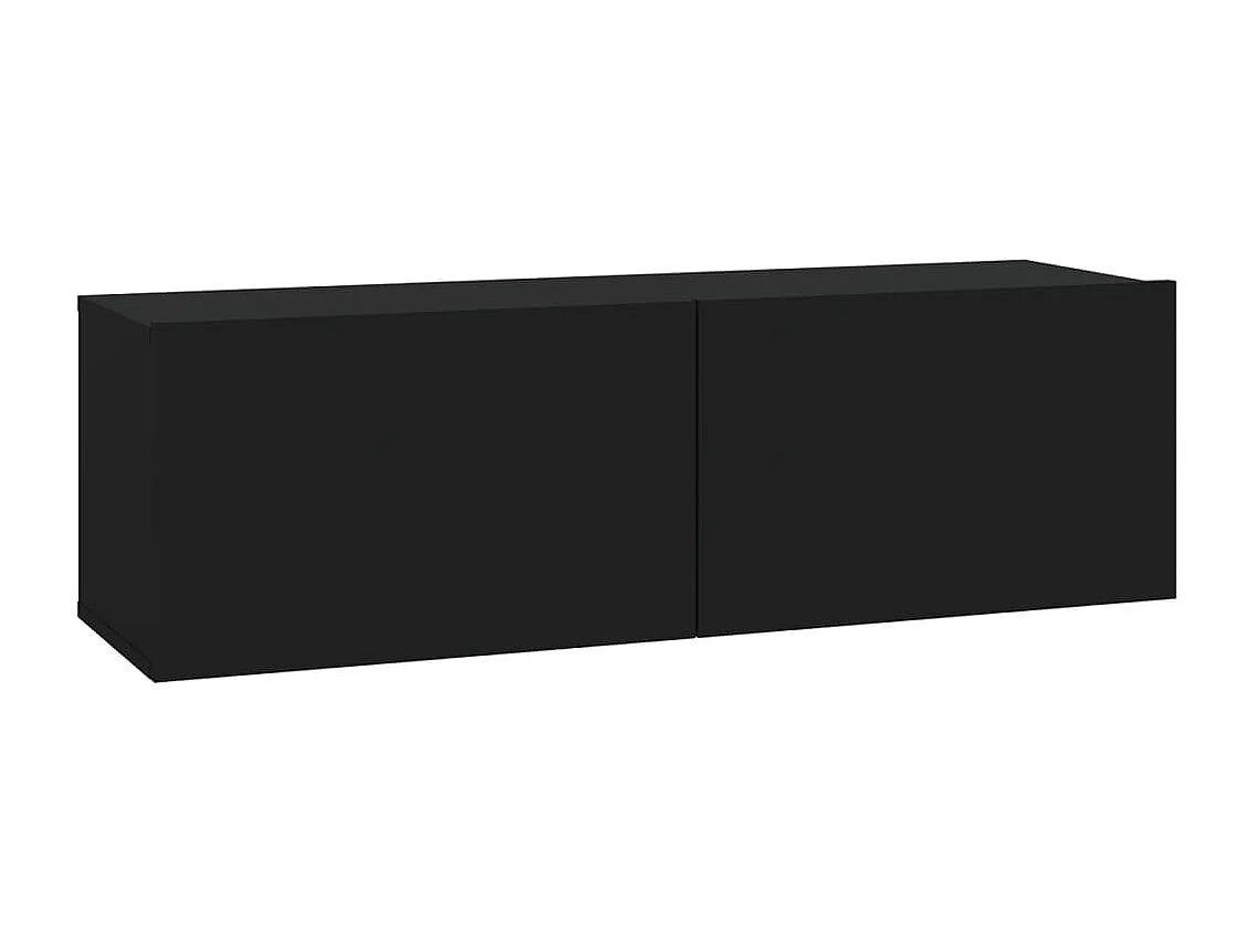 Berkfield 6 Piece TV Cabinet Set Black Engineered Wood